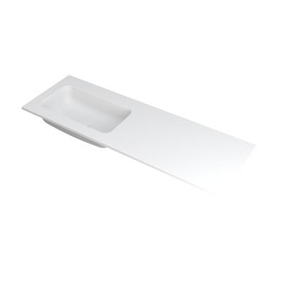 INK Faktor Wastafel Polystone Links Zonder Kraangat - 1400x450x15 mm - Mat Wit