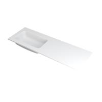 INK Faktor Wastafel Polystone Links Zonder Kraangat - 1400x450x15 mm - Mat Wit