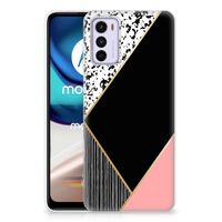 Motorola Moto G42 TPU Hoesje Zwart Roze Vormen