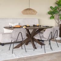 Eleonora Eettafel 'Nikki' Mangohout, 200 x 100cm, kleur Bruin