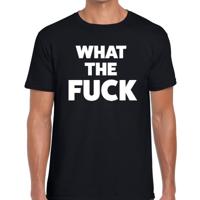 What the Fuck tekst - t-shirt - zwart - voor heren - foute party kleding
