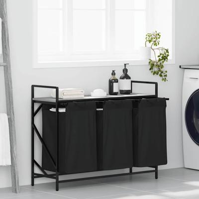Wasmand 3 vakken met plank grijs sonoma eiken