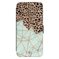 Samsung Galaxy S22 flipcase - Luipaard marmer mint