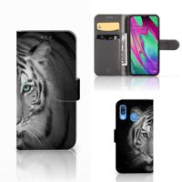 Samsung Galaxy A40 | Telefoonhoesje | Met pasjeshouder | Tijger
