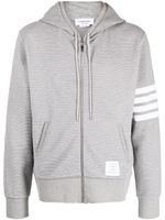 Thom Browne hoodie zippé à patch logo - Gris