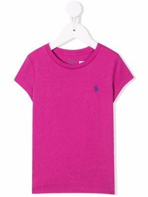 POLO RALPH LAUREN KIDS t-shirt à logo brodé - Rose