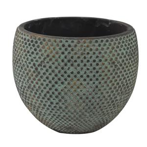 Ter Steege Plantenpot - stijlvol motief - blauw/goud - D20 x H16 cm