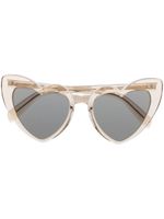 Saint Laurent Eyewear lunettes de soleil à monture cœur - Tons neutres