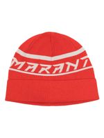 ISABEL MARANT bonnet Cliff à logo en intarsia - Rouge