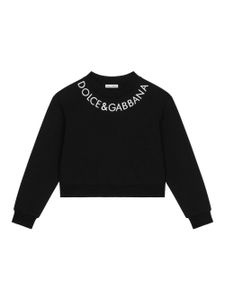 Dolce & Gabbana Kids sweat en coton mélangé à logo imprimé - Noir