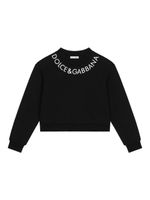 Dolce & Gabbana Kids sweat en coton mélangé à logo imprimé - Noir