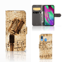Samsung Galaxy A40 | Telefoonhoesje met foto | Bladmuziek | Portemonnee hoesje