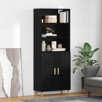 Hoge kast Zwart Eiken 69,5 x 32,5 x 180 cm Bewerkt hout