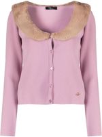 Blumarine cardigan en peau lainée artificielle - Rose