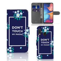 Samsung Galaxy A20e Portemonnee Hoesje Flowers Blue DTMP | Portemonnee hoesje