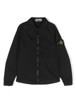 Stone Island Junior veste zippée à patch logo - Noir