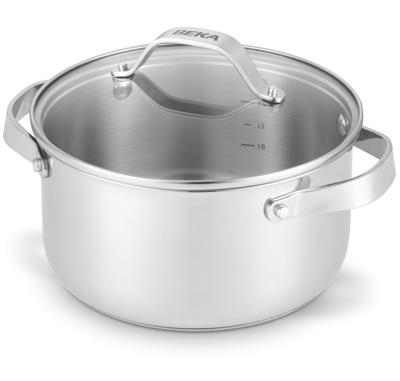 Beka Kookpan met glazen deksel - Cicla - RVS - ø 24 cm - 5.2 Liter - geschikt voor alle warmtebronnen