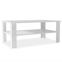 The Living Store Salontafel - Matwit - 100 x 59 x 42 cm - Spaanplaat en PVC-randen