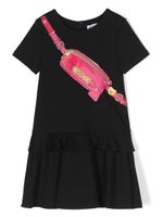 Moschino Kids robe volantée à logo imprimé - Noir