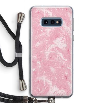 Abstract Painting Pink: Samsung Galaxy S10e Transparant Hoesje met koord