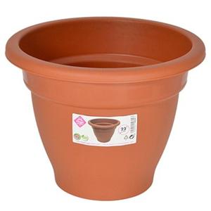 Plantenpot/bloempot - D22 cm - terra cotta kleur - rond - kunststof