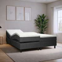 2dekans Elektrische Boxspring Basic | 180 x 200 Antraciet - Zonder Hoofdbord - (Stofschade - Niet in originele verpakking - Kans op schade)