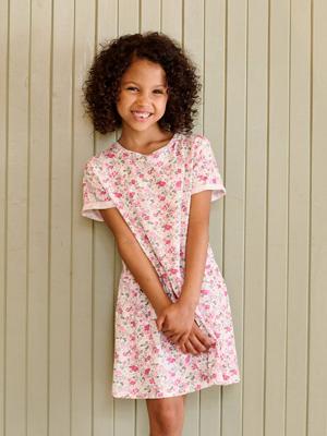 Meisjesjurk met print wit