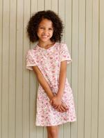 Meisjesjurk met print wit