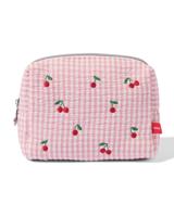 HEMA Etui 18.5x6.6x13cm seersucker ruiten kersen