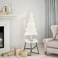 VidaXL Kerstdecoratie kerstboom 100 cm massief grenenhout wit