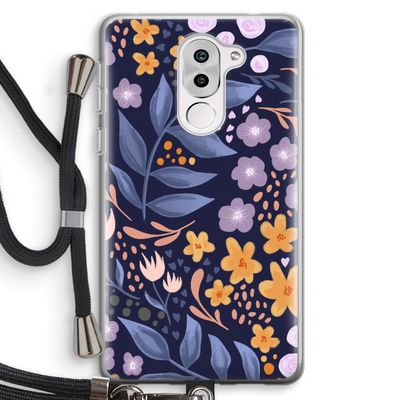 Flowers with blue leaves: Honor 6X Transparant Hoesje met koord
