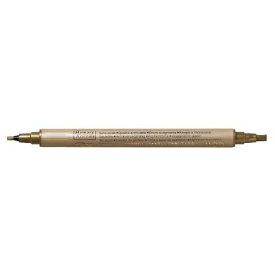 Rayher hobby Kalligrafie stift/marker 2 zijdig - goud metallic - fijne punt 2 mm/dikker punt 4 mm