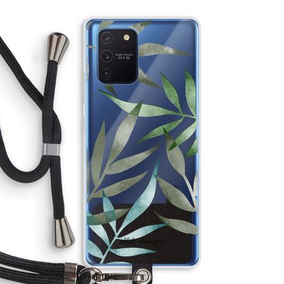 Tropical watercolor leaves: Samsung Galaxy Note 10 Lite Transparant Hoesje met koord