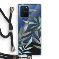Tropical watercolor leaves: Samsung Galaxy Note 10 Lite Transparant Hoesje met koord