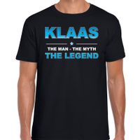 Naam cadeau t-shirt Klaas - the legend zwart voor heren - thumbnail