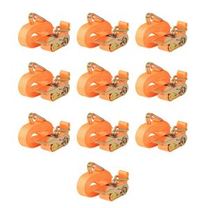 VidaXL Spanbanden 0,4 ton 6mx25mm oranje 10 st