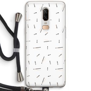Hipster stripes: OnePlus 6 Transparant Hoesje met koord