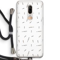 Hipster stripes: OnePlus 6 Transparant Hoesje met koord