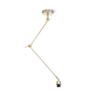 Klassieke verlichtingspendel Shift voor lampenkap - Messing - 35/35/80cm - hanglamp gemaakt van Metaal - geschikt voor E27 LED lichtbron - voor lampenkap met doorsnede max.55cm
