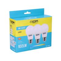 Set van 3 ledlampen EDM 98207 F 60 W 10 W 68 W E27 810 Lm 932 Lm Ø 6 x 10,8 cm (6400 K)