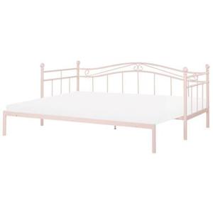 Beliani - TULLE - Eenpersoonsbed - Pastelroze - 90 x 200 cm - Metaal