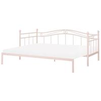 Beliani - TULLE - Eenpersoonsbed - Pastelroze - 90 x 200 cm - Metaal