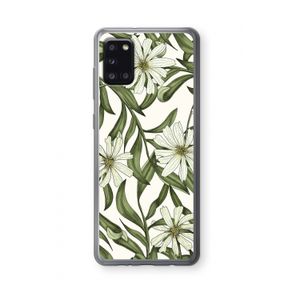 Wit bloemenpatroon: Samsung Galaxy A31 Transparant Hoesje