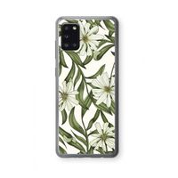 Wit bloemenpatroon: Samsung Galaxy A31 Transparant Hoesje