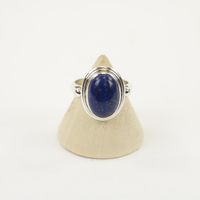 Zilveren Ring met Lapis Lazuli Maat 17,5 - Model 1 (Sterling Zilver 925) - thumbnail