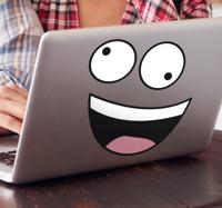 Sticker laptop gekke smiley