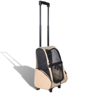 VidaXL Huisdierentrolley inklapbaar beige