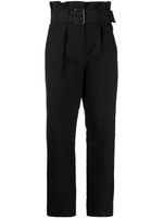 Brunello Cucinelli pantalon à taille haute ceinturée - Noir