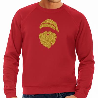 Kersttrui / sweater voor heren - Kerstman - glitter goud - rood - kerstborrel kantoor Kersttrui / sweater voor heren - Kerstman - glitter goud - rood - kerstborrel kantoor