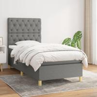 Boxspring met matras stof donkergrijs 80x200 cm